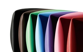 Washing up bowl all colors detail closeup on white background 
